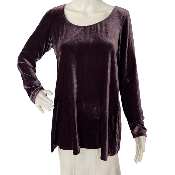 Eileen Fisher Scoop Neck Velvet Long Sleeve Tunic Top Women Size S-XS - Picture 16 of 16